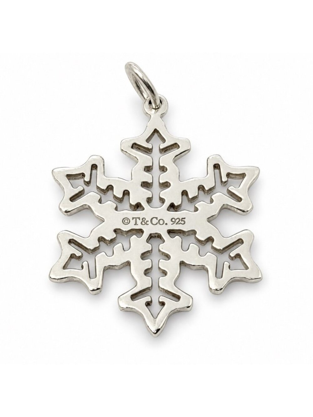 Tiffany & Co. Large 1" Snowflake Charm or Pendant in 925 Sterling Silver